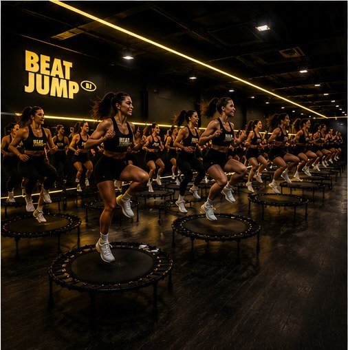 Grupo saltando en Beat Jump